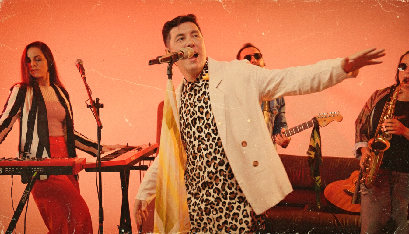 Jhean Marcell se apresentando com banda